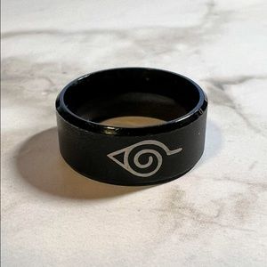 STAINLESS STEEL MATTE ENGRAVED NARUTO RING
